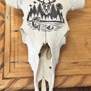Real Cow Skull Wall Decor with Laser Image